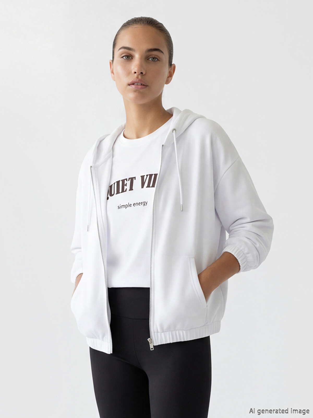 KOOR SPORT Hooded Soft Touch Women's Zip-up Sweatshirt - S6MK91Z8
