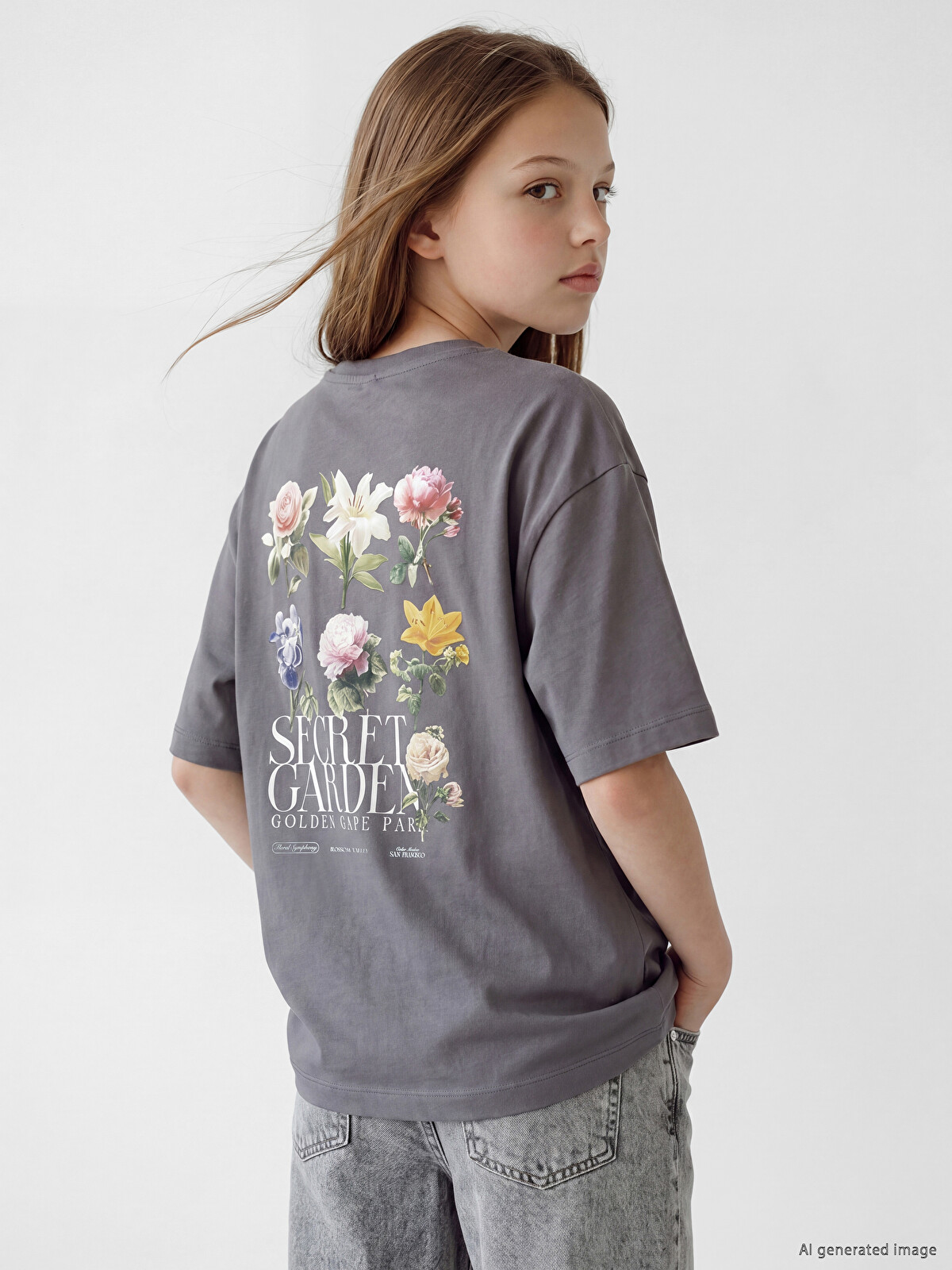 ともよ LCW Kids Bisiklet Yaka San Francisco Baskılı Kız Çocuk Tişört