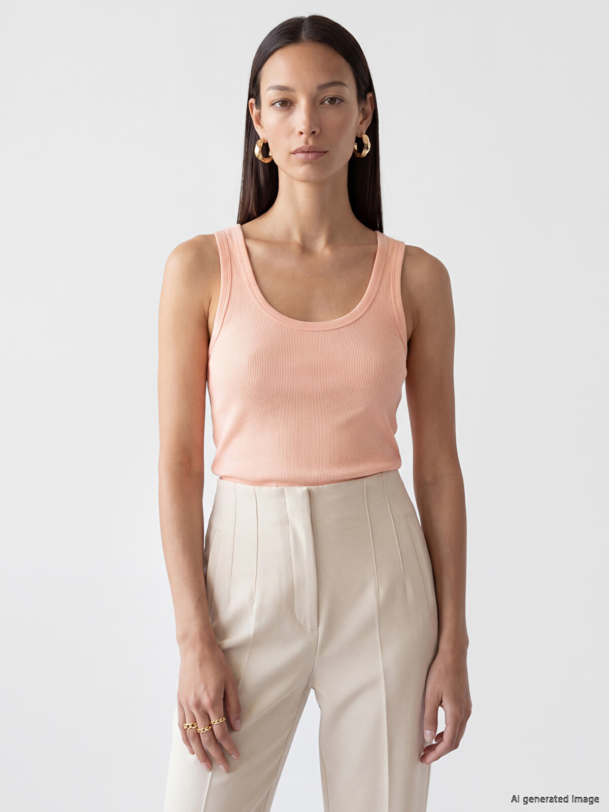 LCW EVERYDAY U Neck Women's Ribbed Tank Top