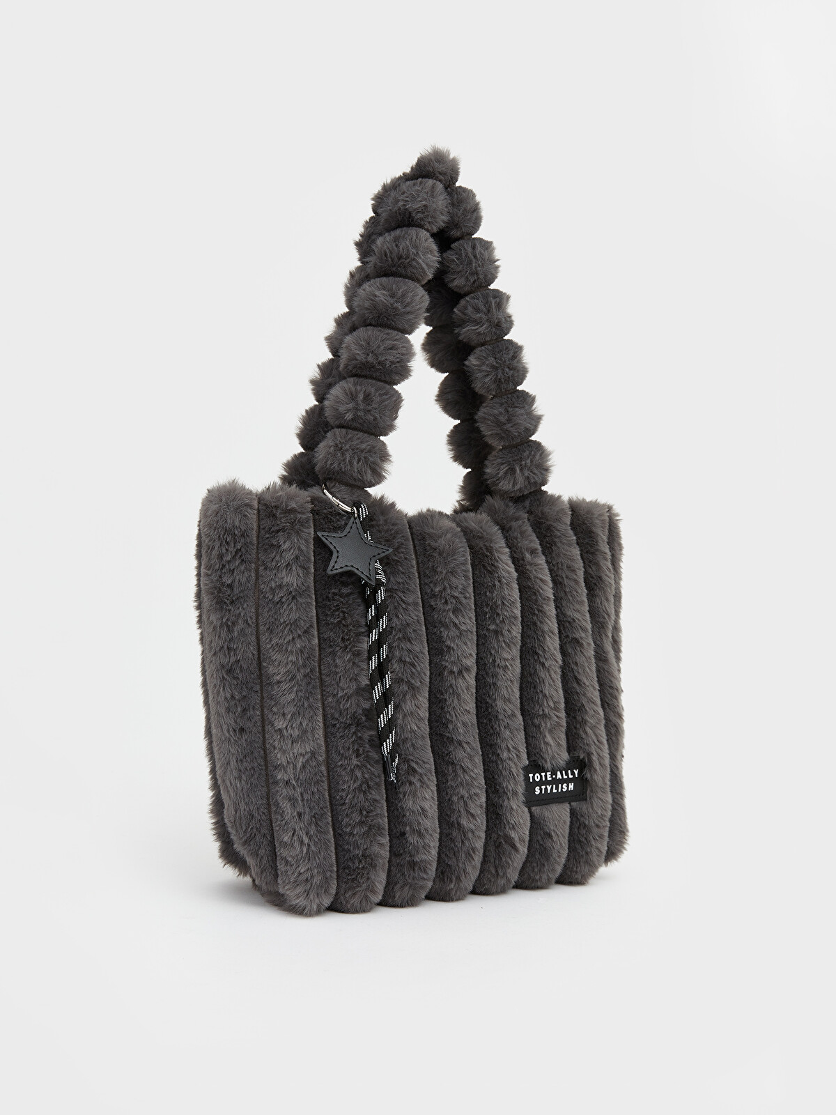 LCW ACCESSORIES Antrasit Kız Çocuk Pelüş Omuz Çantası - S6N024Z4