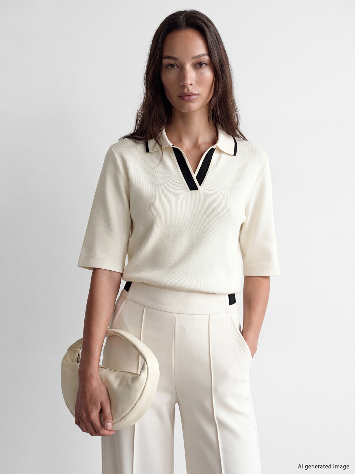 LCW EVERYDAY Polo Yaka Soft Touch Kadın Tişört