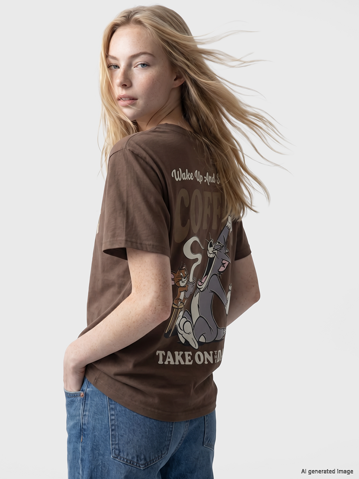 XSIDE Tom & Jerry Printed Women's T-shirt - S6N572Z8-ZP7 | LC Waikiki
