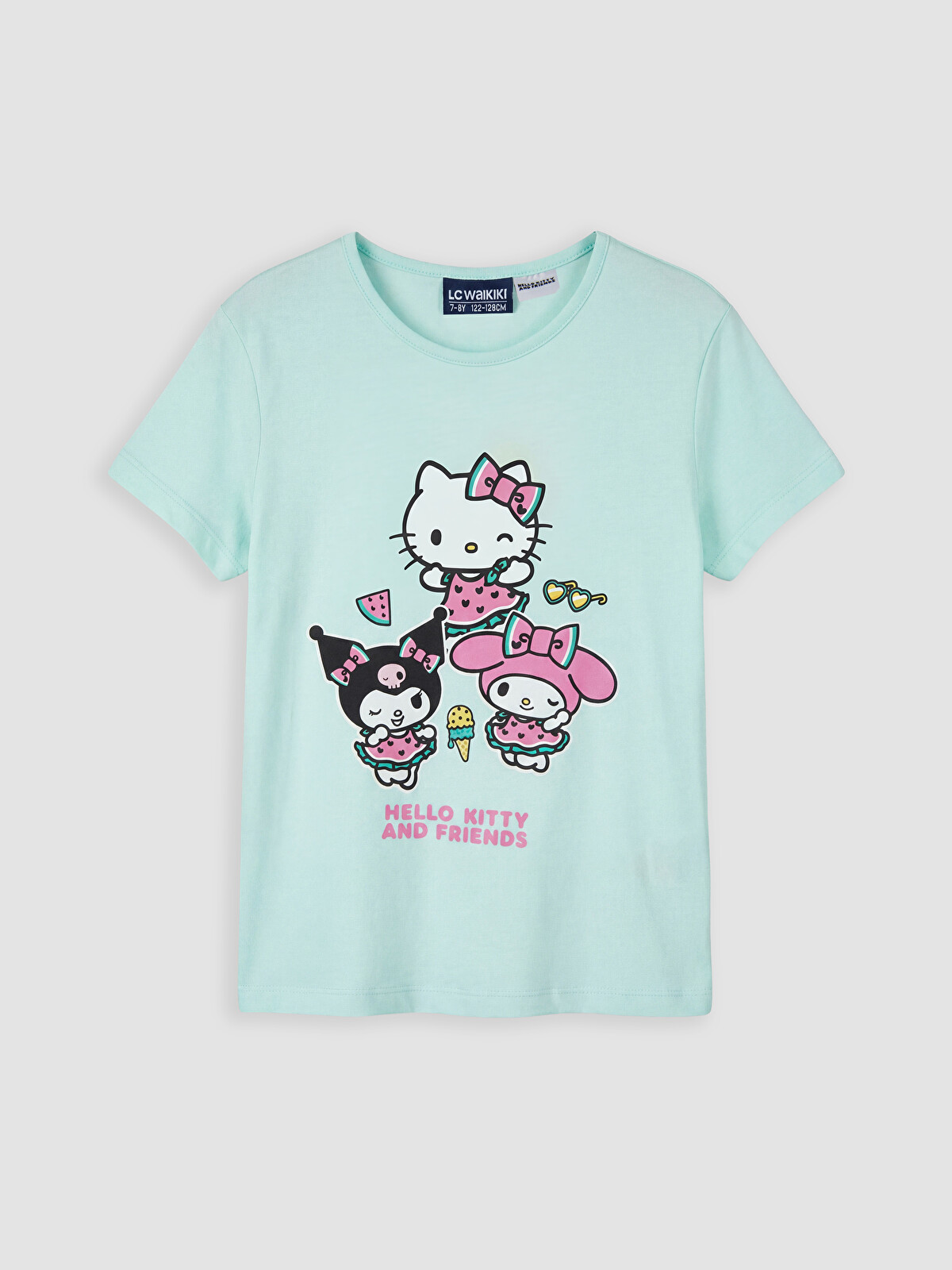 LCW baby Crew Neck Hello Kitty Printed Girls' T-shirt - S6N591Z1