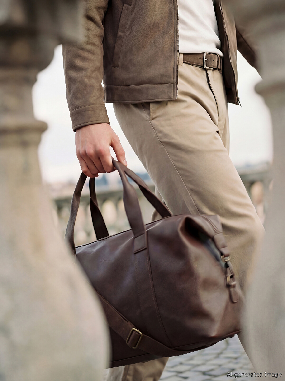 LCW ACCESSORIES Faux Leather Men's Travel Bag - S6N814Z8-HDN | LC