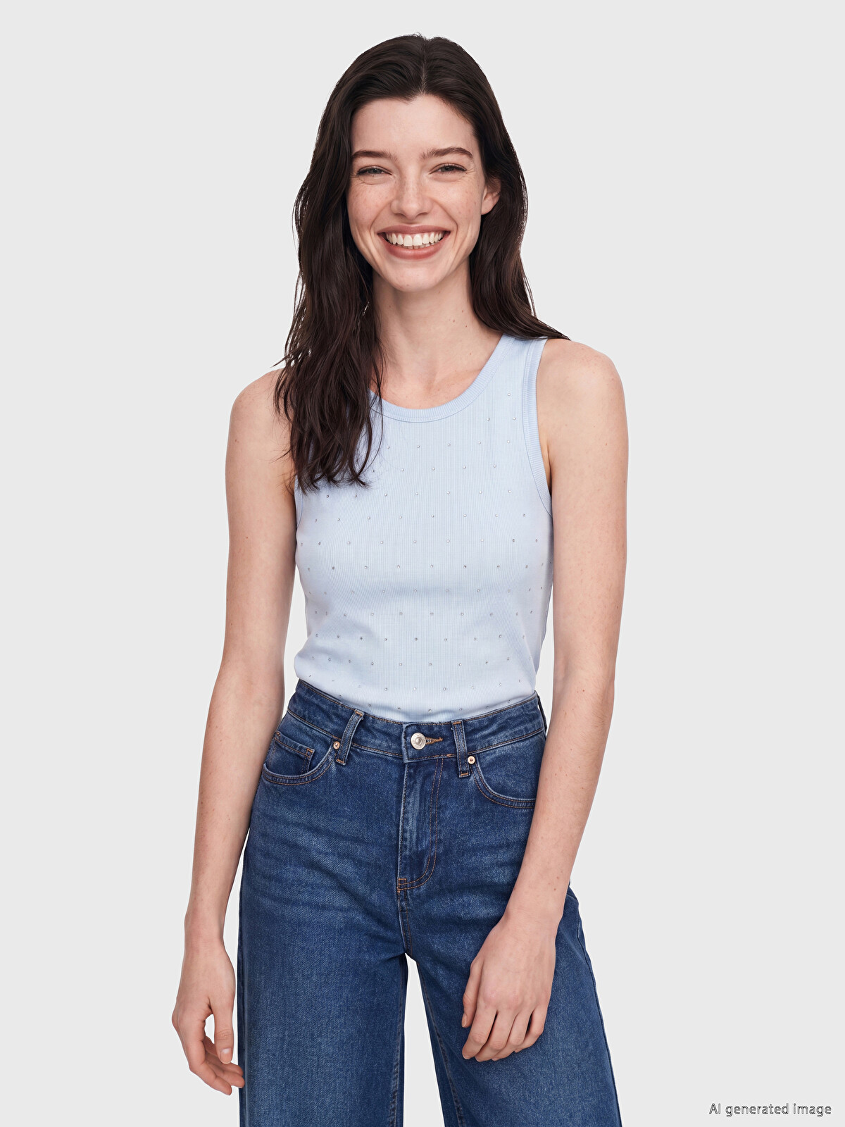 LCW Comfort Bisiklet Yaka Taşlı Kadın Atlet