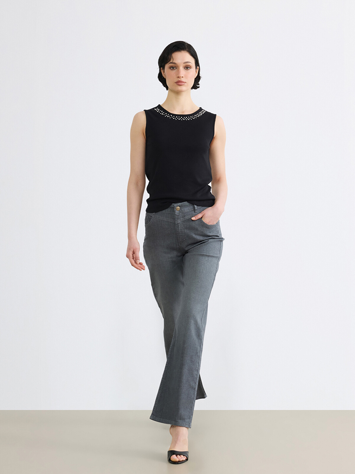 パンツ KHAKIPOINT Record Straight Denim gray S Soulife Gri Straight Fit Kadın Jean Pantolon - S6NC65Z8-CUZ | LCW