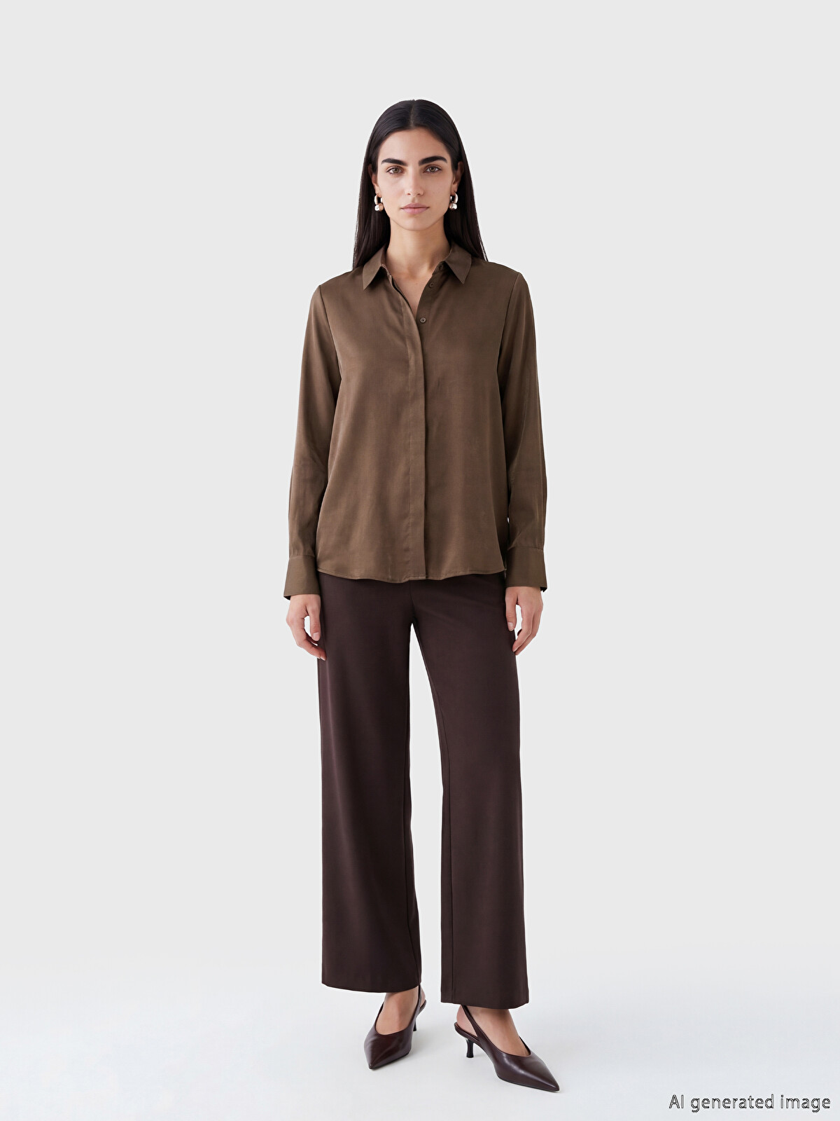 LCW STUDIO Modal Blend Women's Shirt - S6NC68Z8-2SK | LC Waikiki