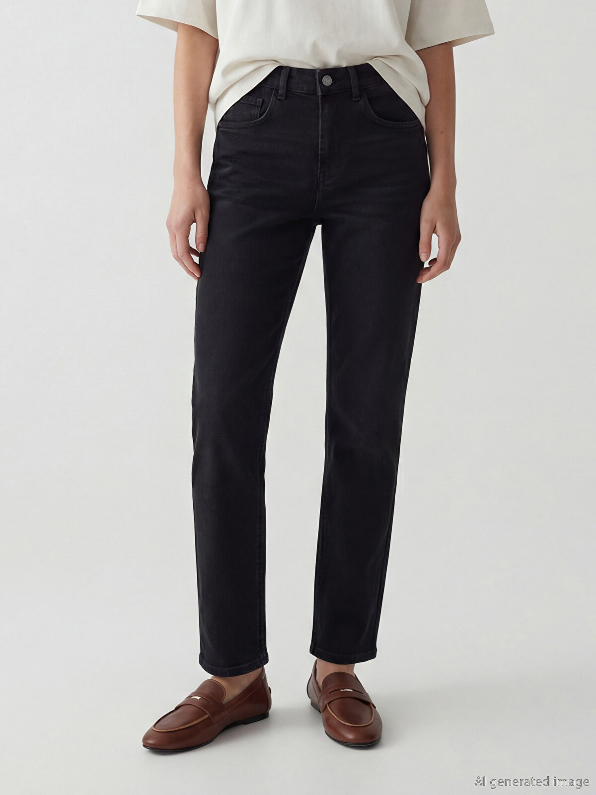 LCW Jeans Siyah Mom Fit Kadın Jean Pantolon - S6NN81Z8-327 | LCW