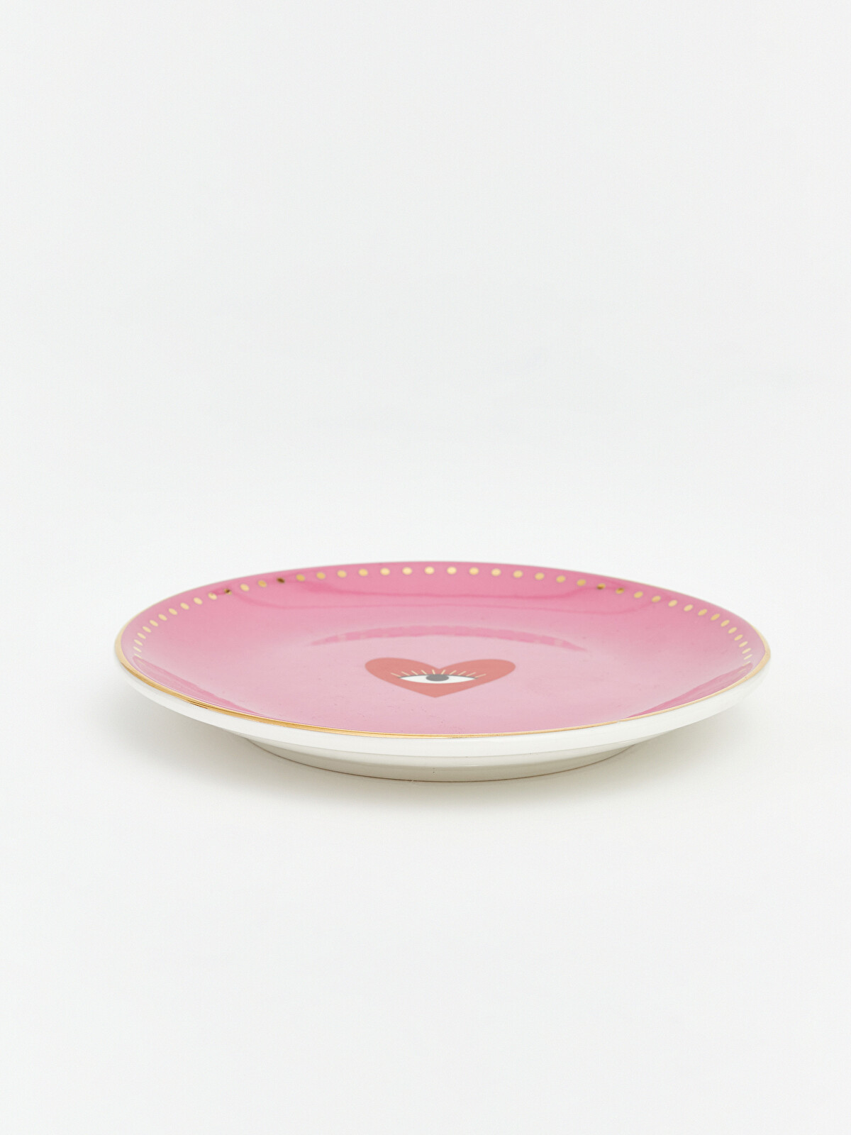 LCW HOME Puantiyeli Ve Kalp Baskılı Porselen Tabak 15 Cm