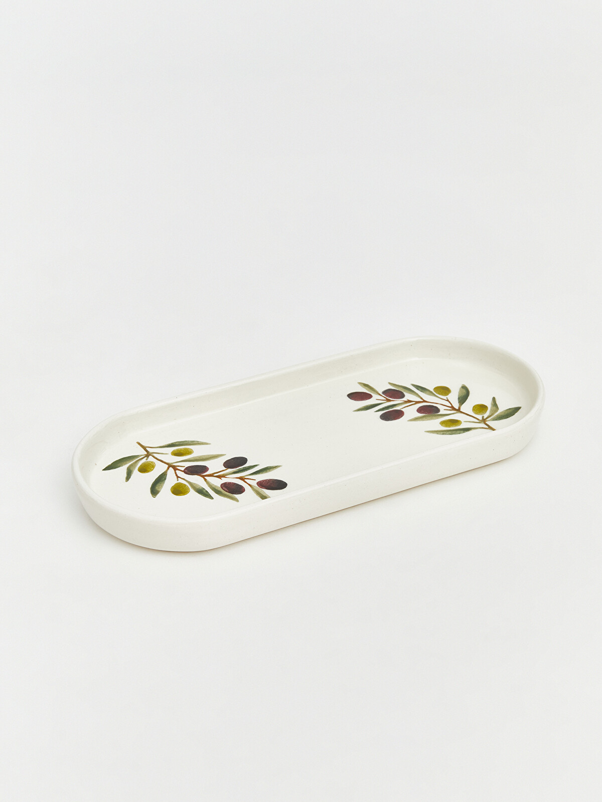 LCW HOME Olive Printed Ceramic Oval Serving Tray - S6NP50Z8-M0T