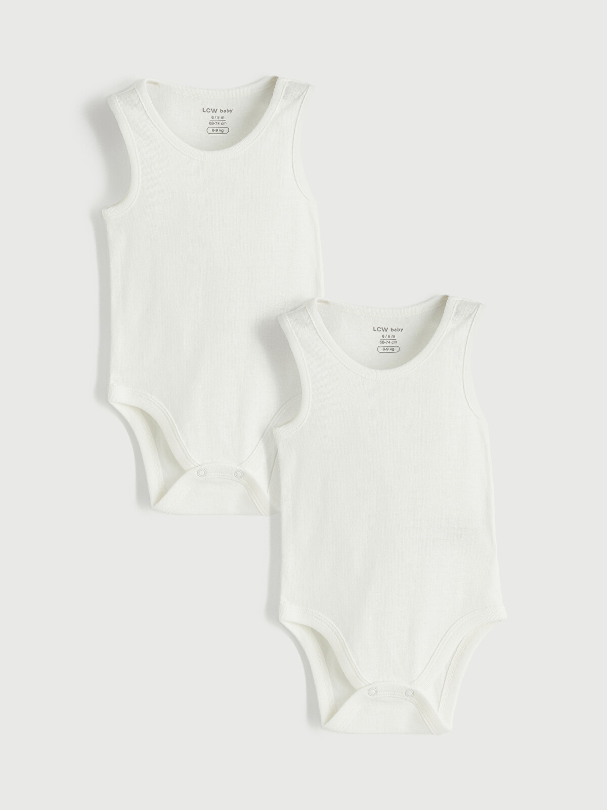 LC WAIKIKI Crew Neck Baby Girls' Snap Bodysuit 2 Pack - S6NQ04Z1