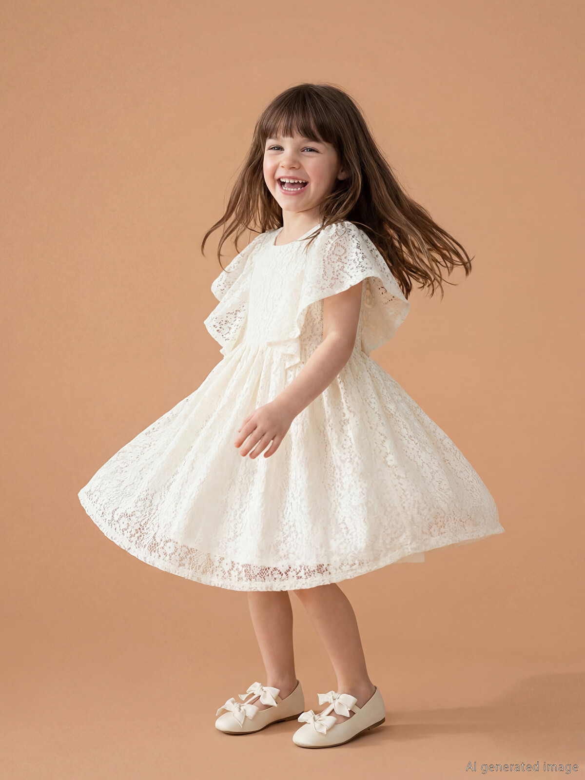 LCW Kids Crew Neck Girls' Lace Dress - S6NR42Z1-FRC | LC Waikiki