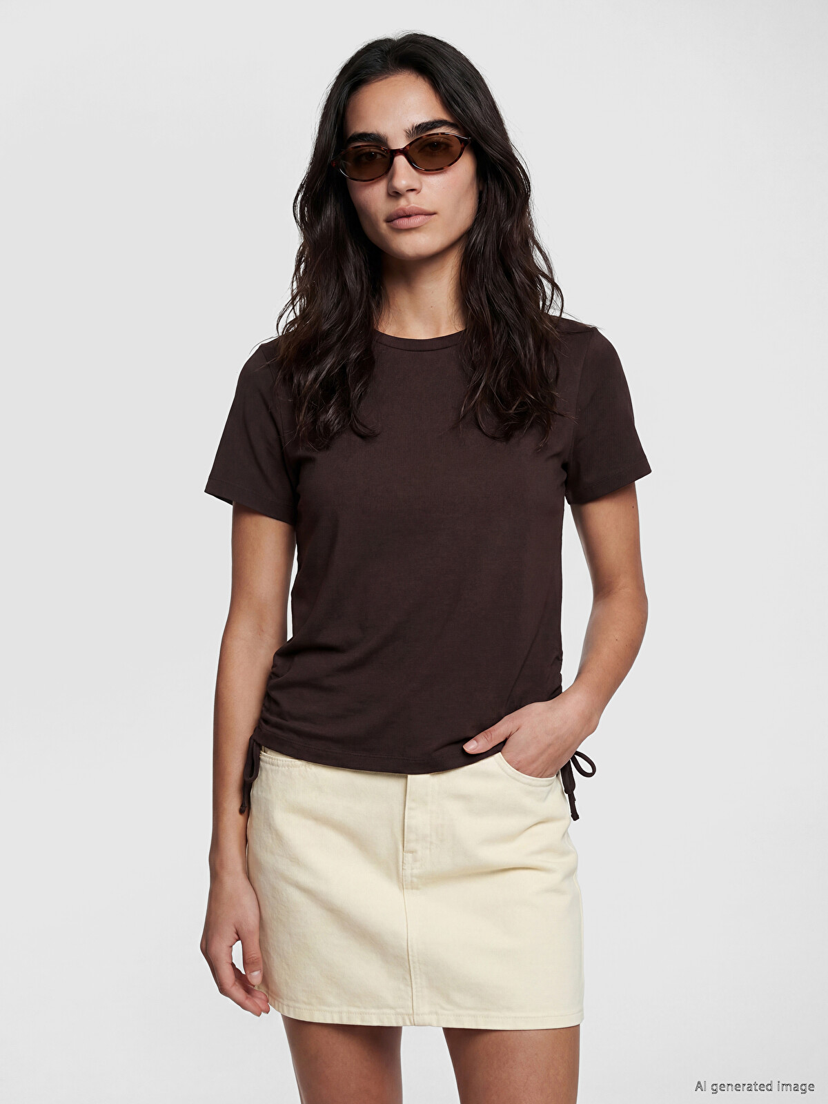 XSIDE Crew Neck Women's T-Shirt - S6NY23Z8-1VF | LC Waikiki