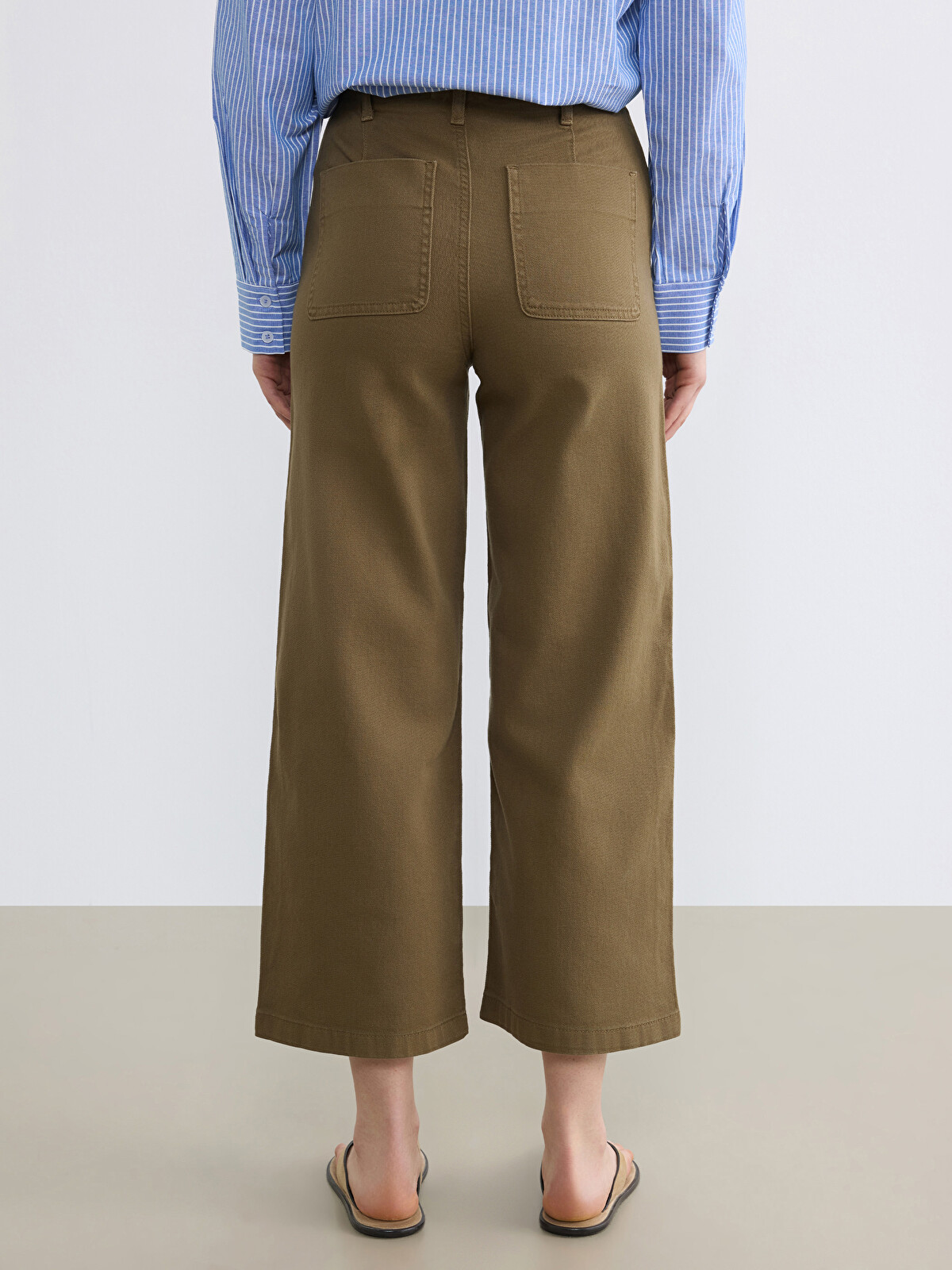 LCW Jeans Haki Wideleg Kadın Jean Pantolon - S6NY34Z8-HDL | LCW