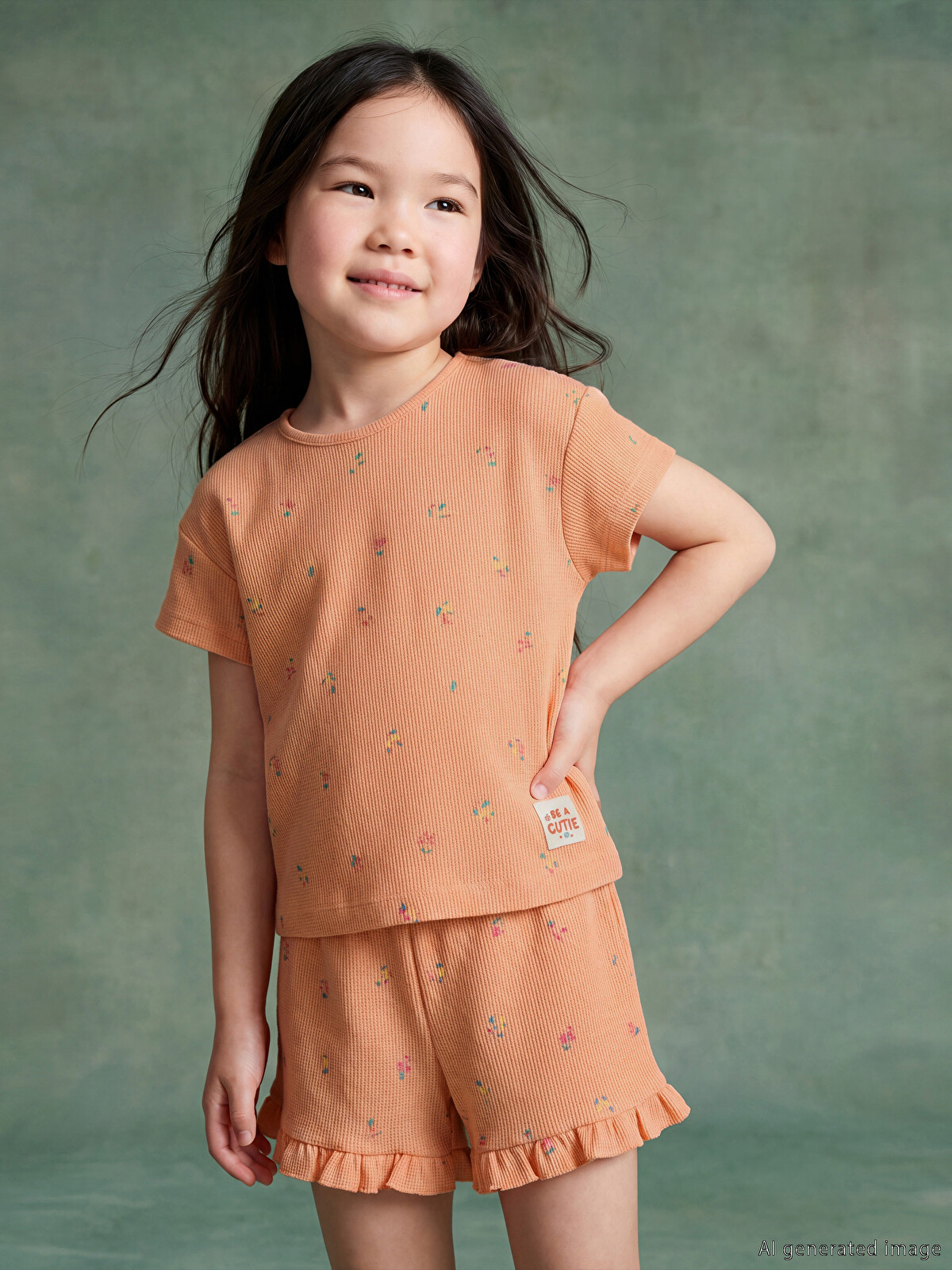 LCW Kids Crew Neck Floral Girls' T-shirt - S6O560Z1-LR9 | LC Waikiki
