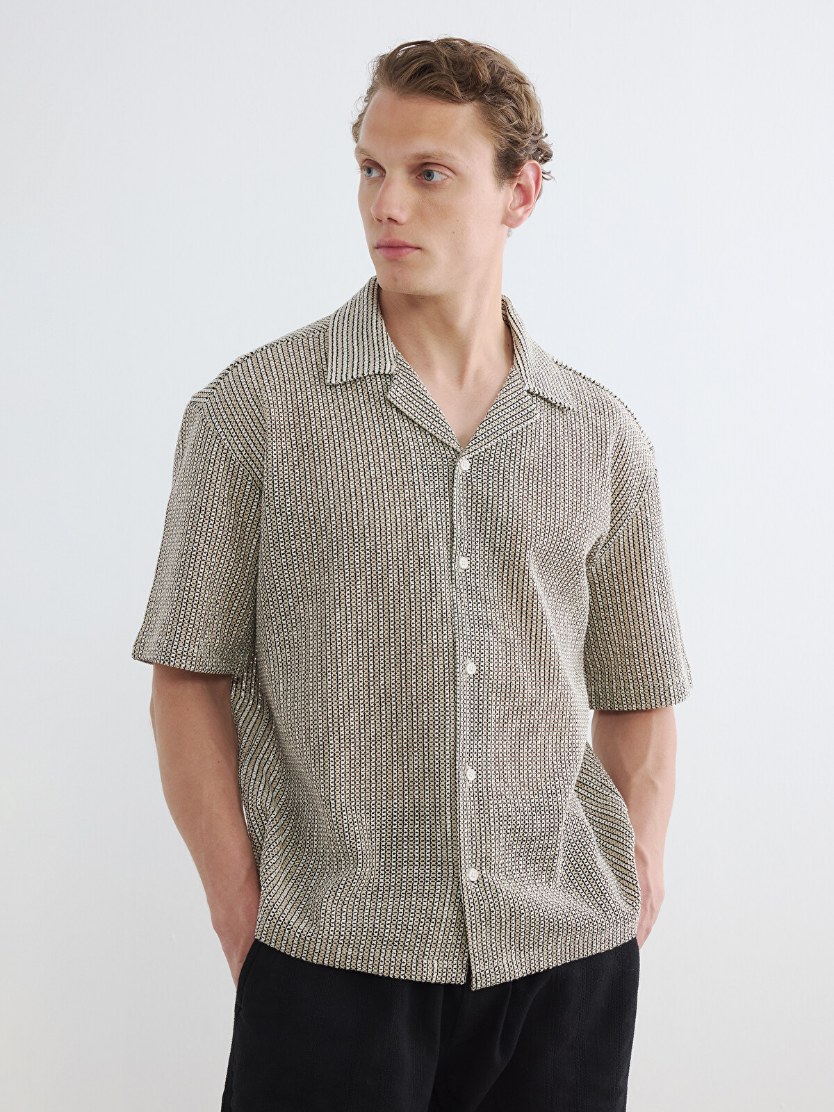 LCW Vision Regular Fit Men's Basic Textured Shirt - S6O806Z8-R9J