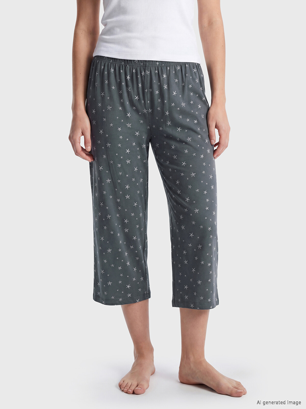 LCW DREAM Yıldız Baskılı Kadın Kapri Pijama Altı - S6O947Z8-LRX