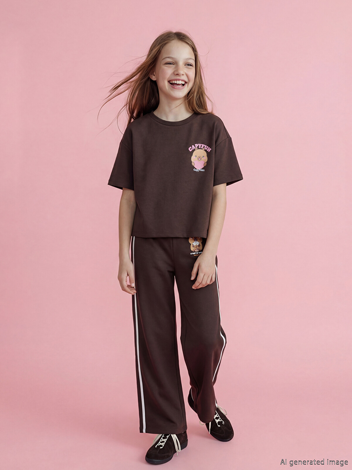LCW Kids Capyfun Printed Girls' Sweatpants - S6OF58Z4-HSK | LC Waikiki