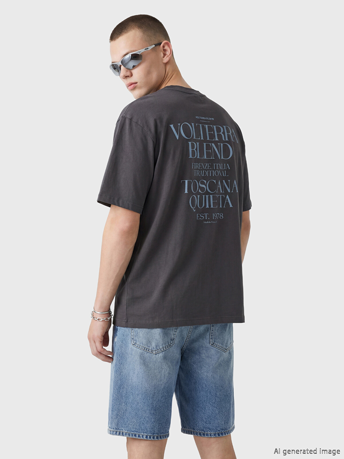 XSIDE Printed Crew Neck Men's T-shirt - S6OG59Z8-8HL | LC Waikiki