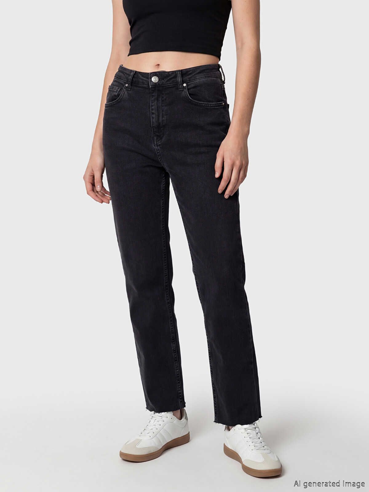 XSIDE Antrasit Crop Flare Kadın Jean Pantolon - S6OH19Z8-12M | LCW