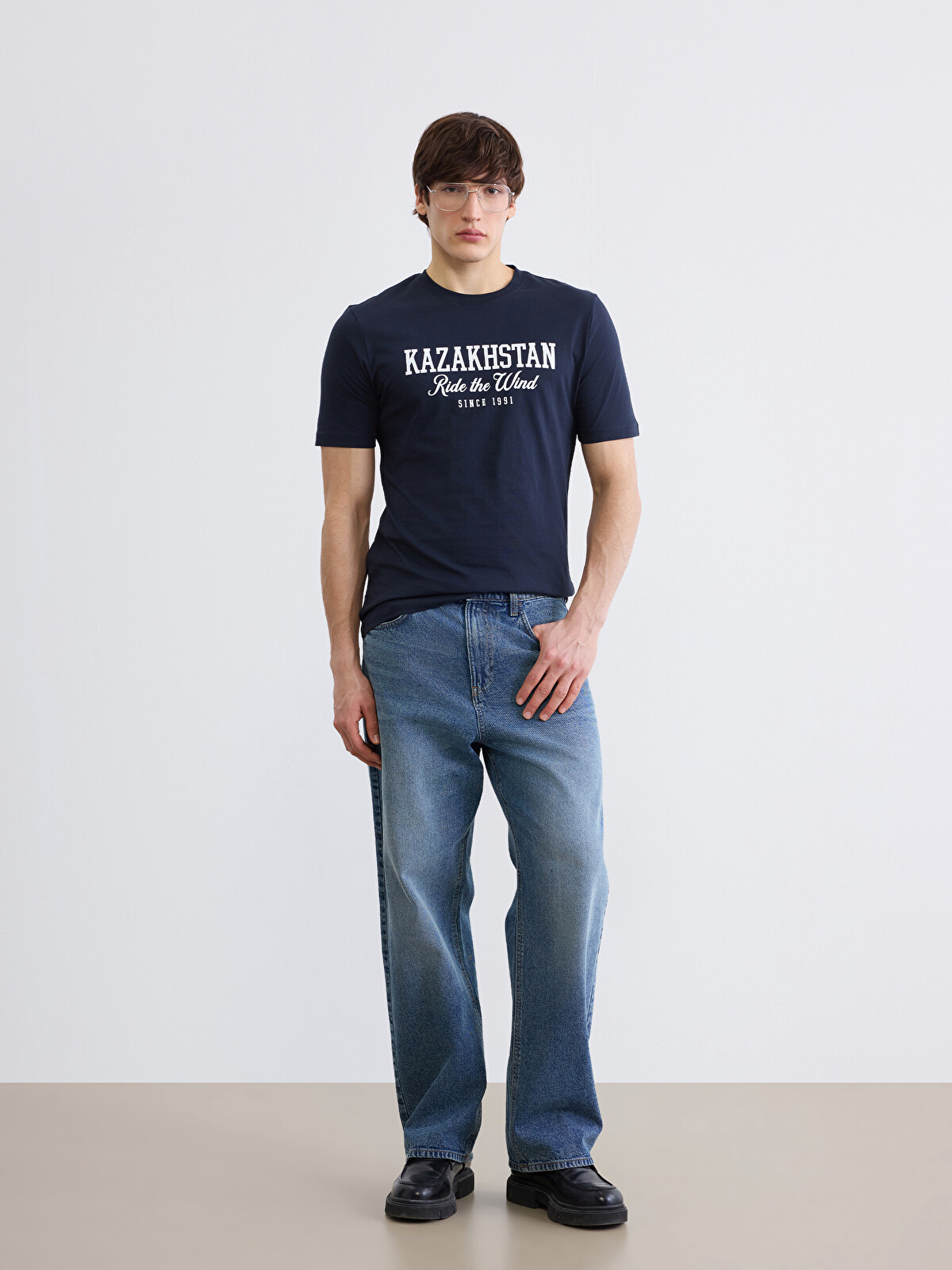 XSIDE Crew Neck Kazakhstan Printed Men's T-shirt - S6A037Z8-YRV