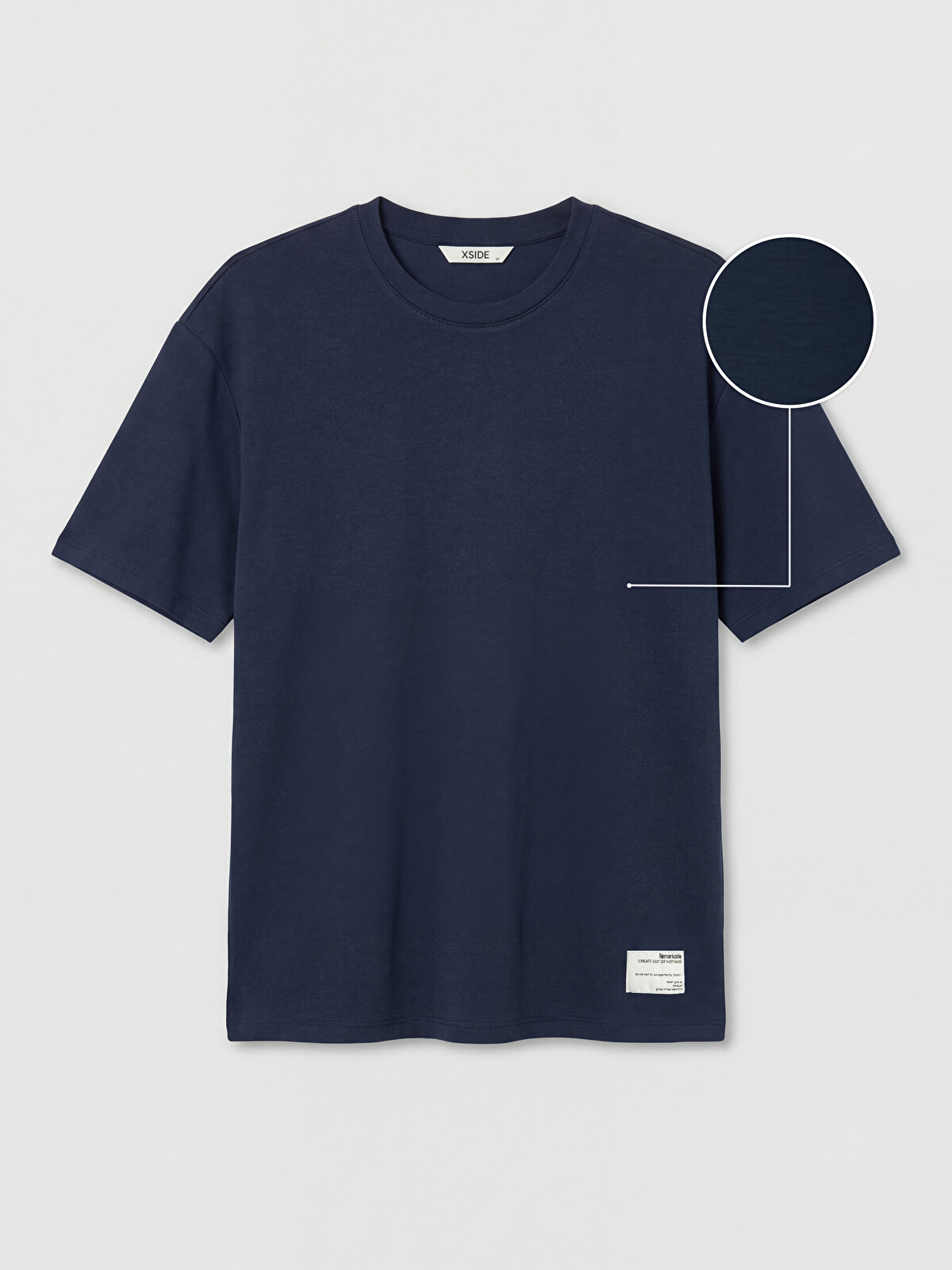 everyone back logo tee shirt navy Mサイズ XSIDE Crew Neck Men's T-shirt - S6A093Z8-M00 | LC Waikiki