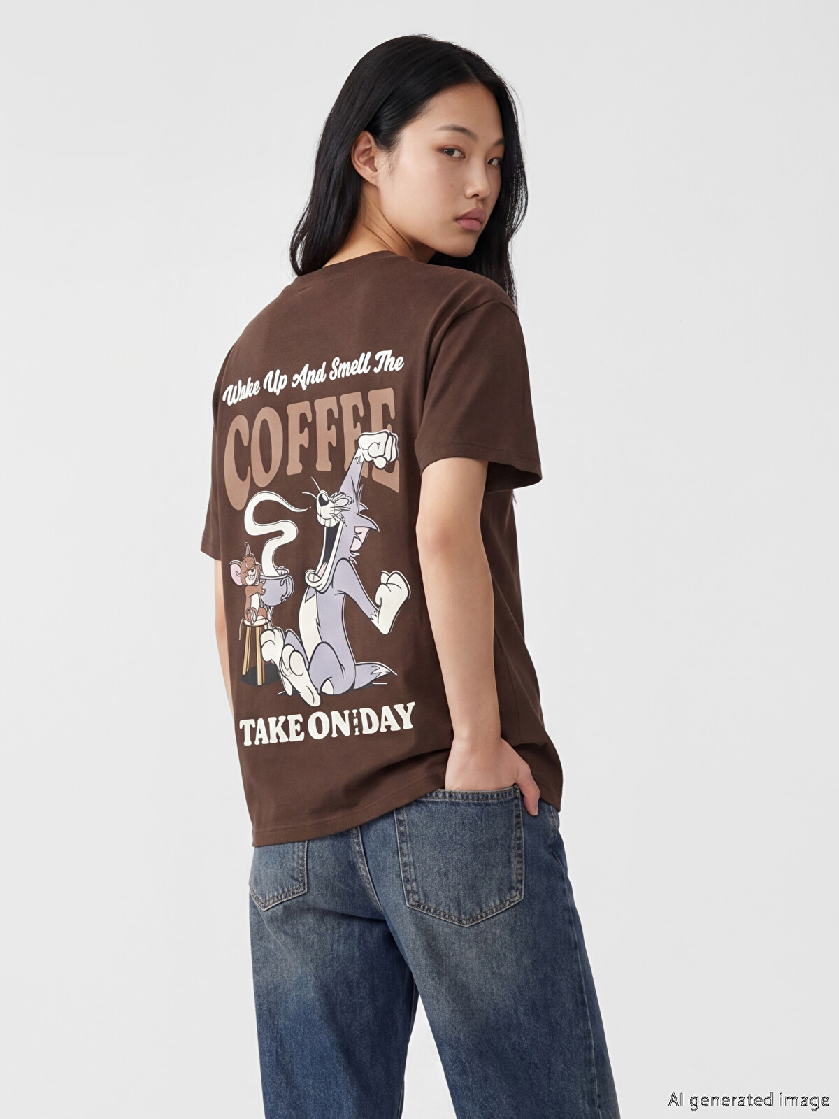 XSIDE Woman Brown T-shirt - S6A185Z8-ZP7 | LC Waikiki