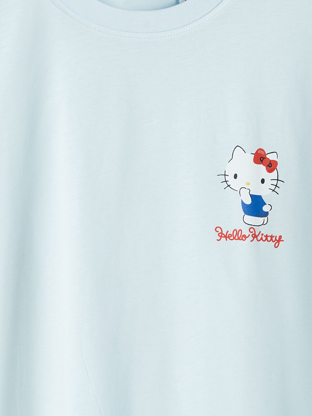 XSIDE Mavi Hello Kitty Baskılı %100 Pamuklu Kadın Tişört