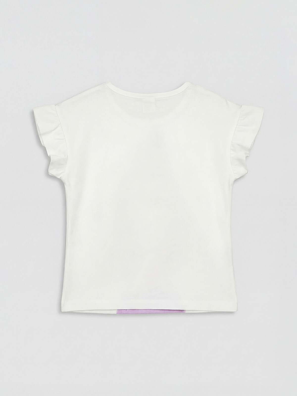 LCW Kids Beyaz Bisiklet Yaka Baskılı Kız Çocuk Tişört - S6F186Z1
