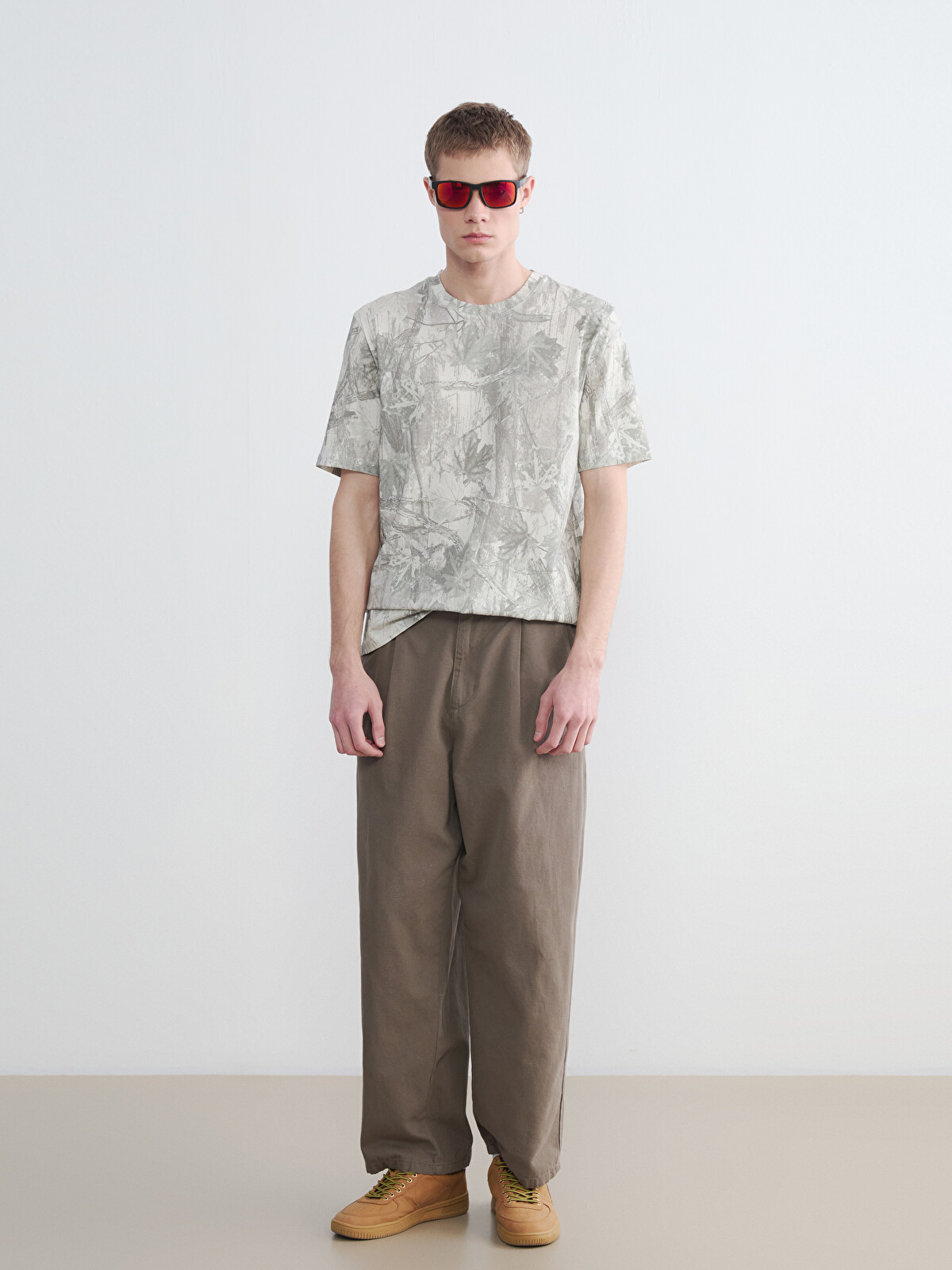 XSIDE Man Khaki T-Shirt - S6A332Z8-LS6 - LC Waikiki