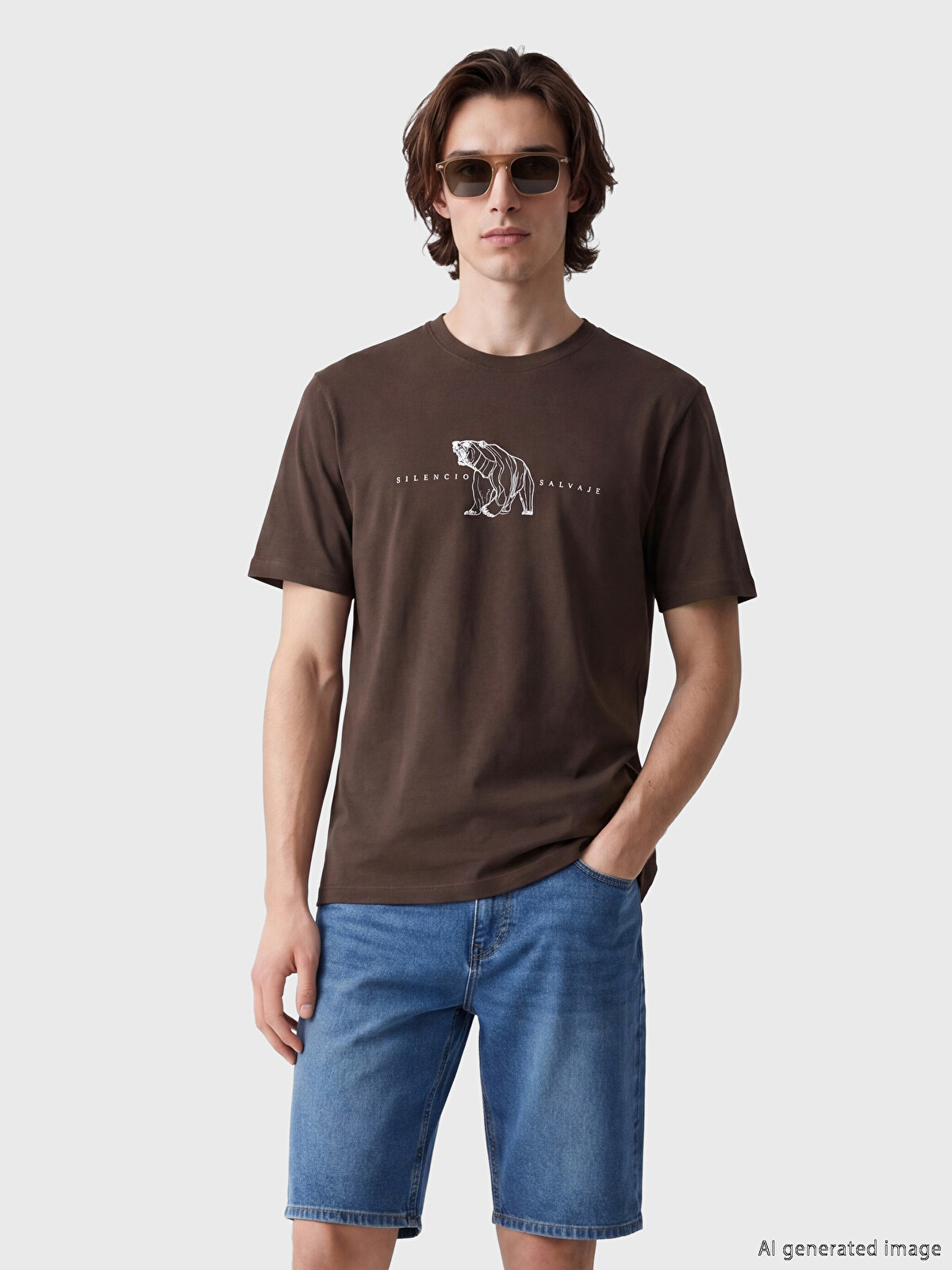 XSIDE Crew Neck Printed Men's T-shirt - S6B334Z8-HSK | LC Waikiki