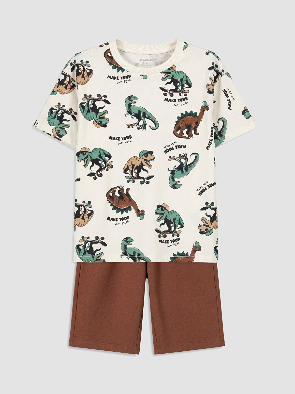 LCW Kids Dinozor Baskılı Erkek Çocuk Şortlu Takım - S6F347Z1-LQA