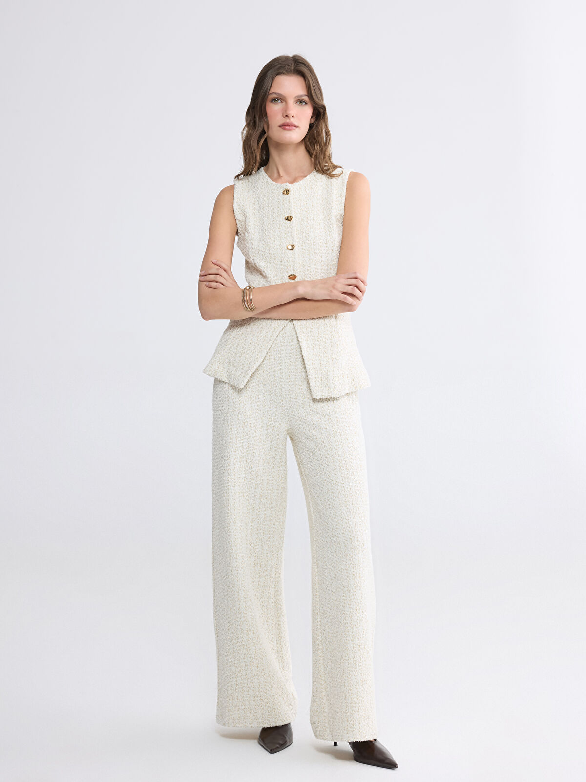 LCWAIKIKI Classic Standart Fit Dokulu Kadın Triko Pantolon