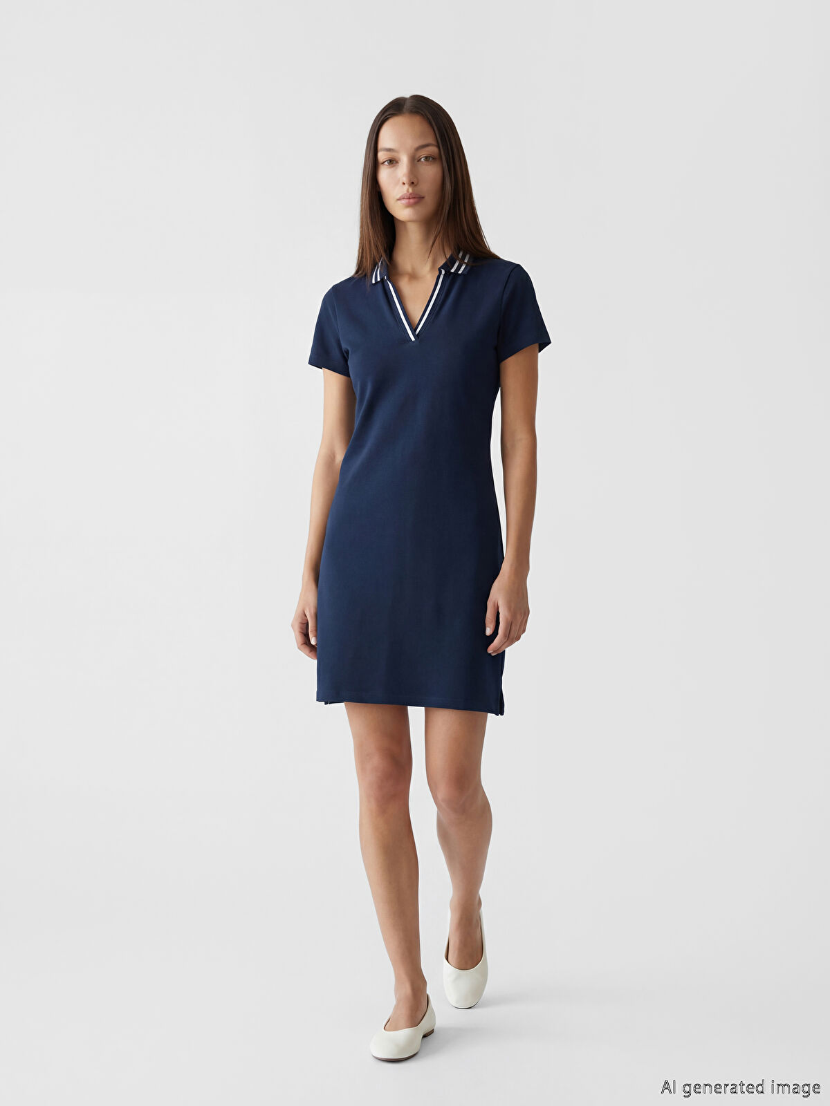 LCW EVERYDAY Polo Yaka Mini Elbise