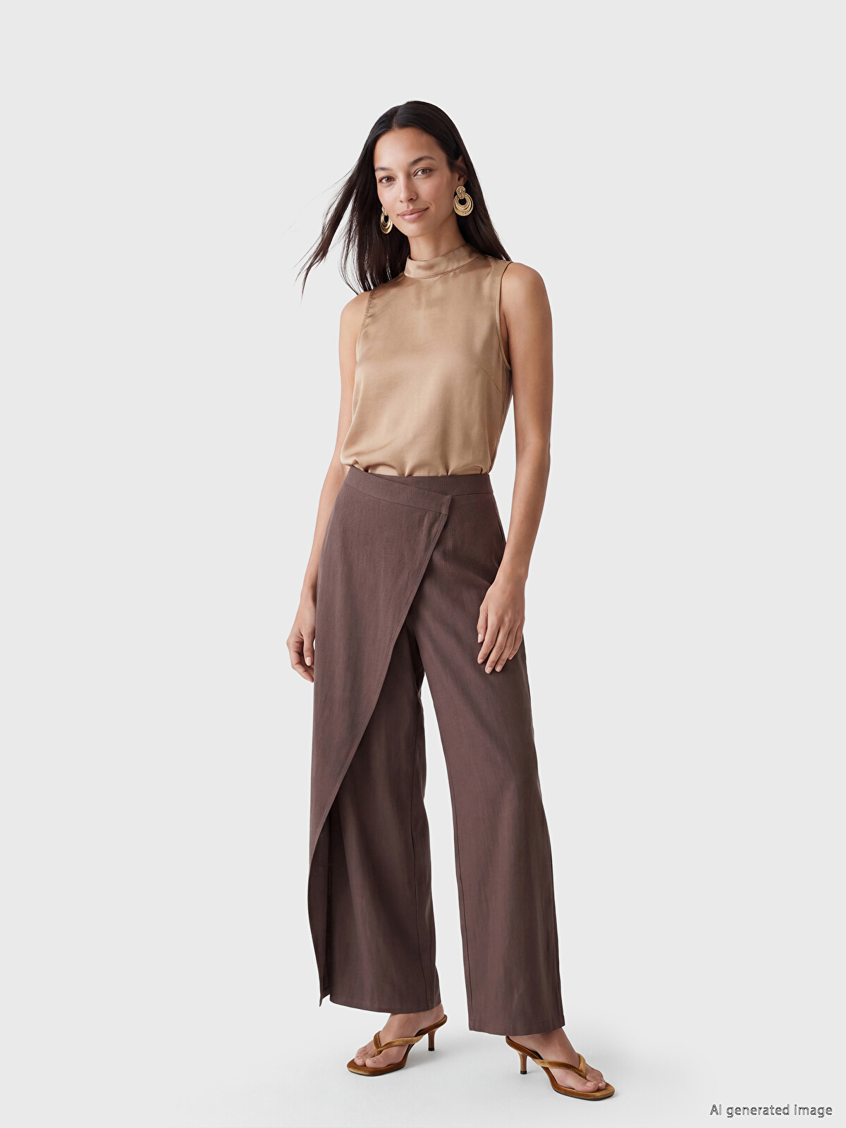 LCW Modest Regular Fit Kruvaze Kapamalı Kadın Pantolon - S6F543Z8