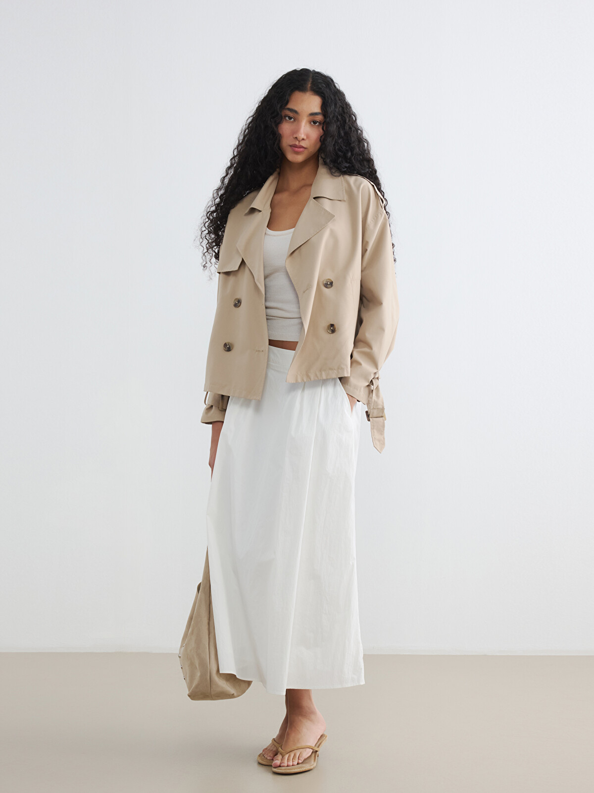 XSIDE Waist Zippered Flared Skirt - S6C583Z8-J1F | LC Waikiki