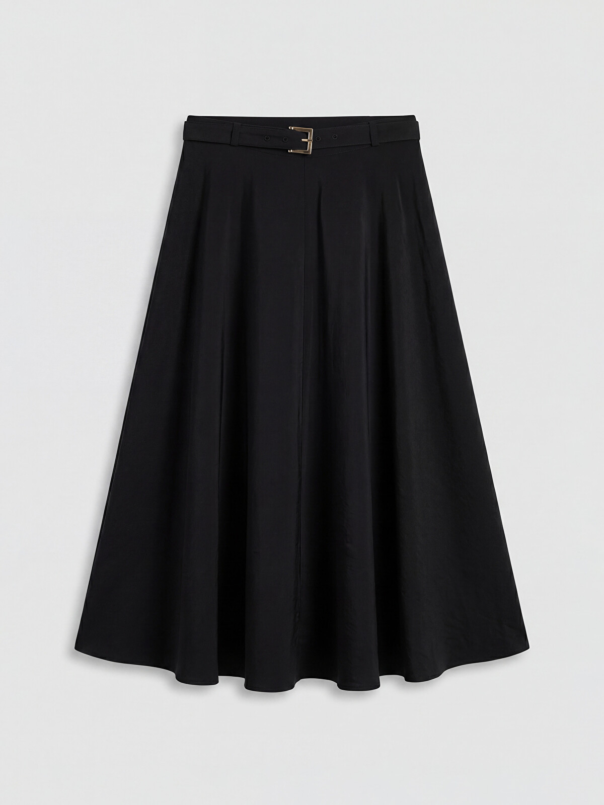LCW Vision Belted Flared Skirt - S6D636Z8-CVL | LC Waikiki