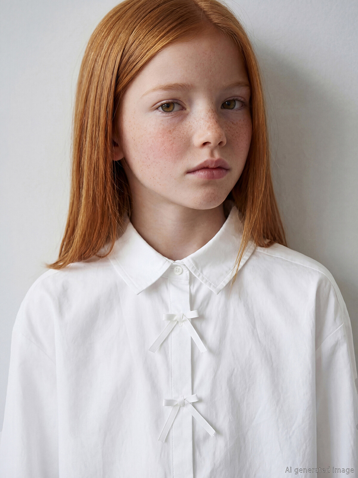 LCW Kids Beyaz Fiyonk Detaylı Kız Çocuk Poplin Gömlek - S6E683Z4