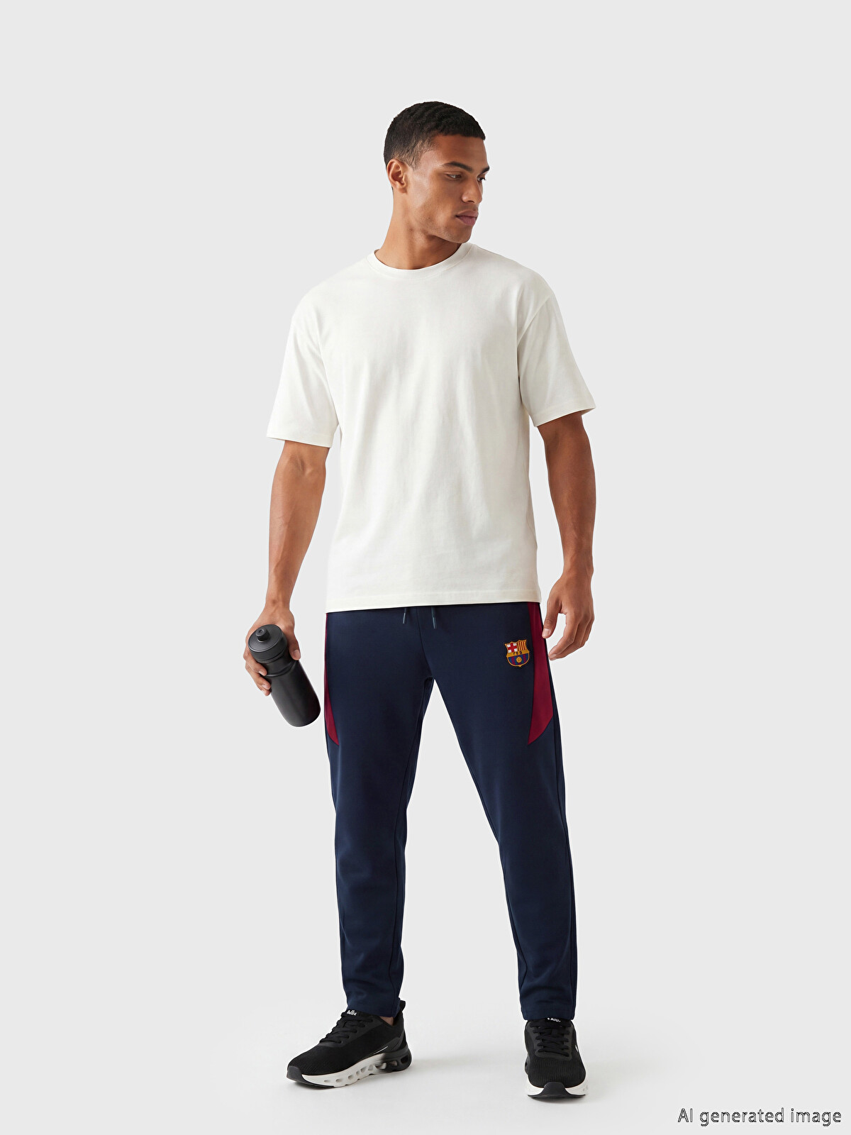 XSIDE ACTIVE Lacivert Regular Fit Barcelona Nakışlı Erkek Eşofman