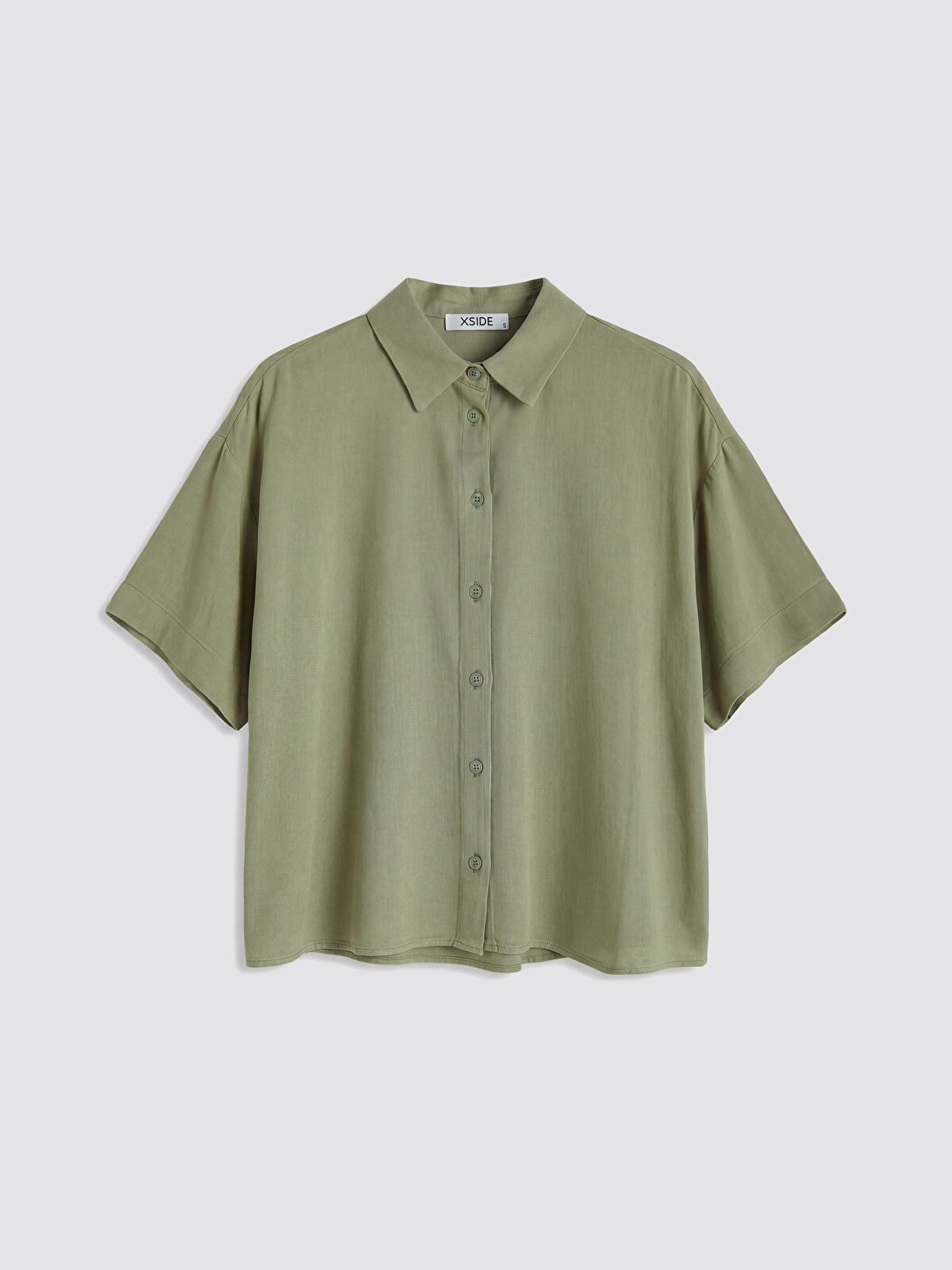 XSIDE Oversize Linen Blend Women's Shirt - S6D693Z8-1SM - LC Waikiki