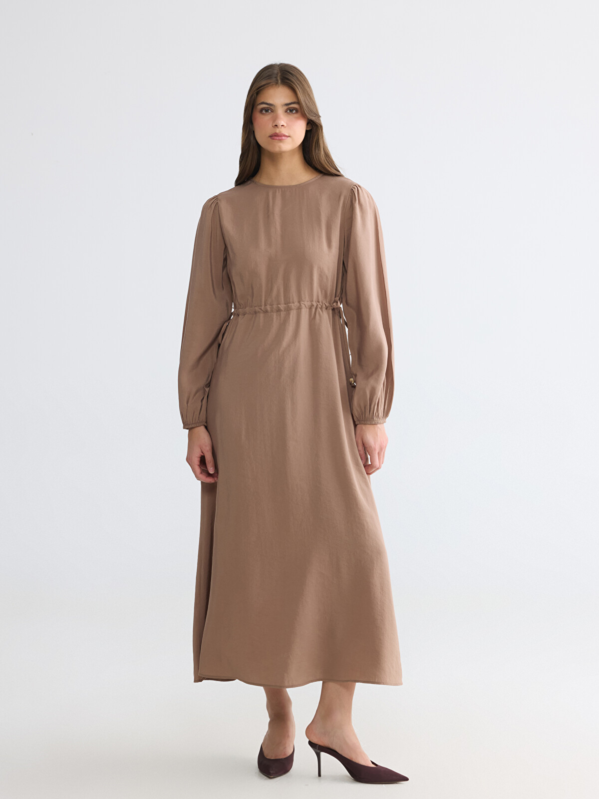 LCW EVERYDAY Bisiklet Yaka Belden Oturtmalı Elbise - S6F716Z8-DFV