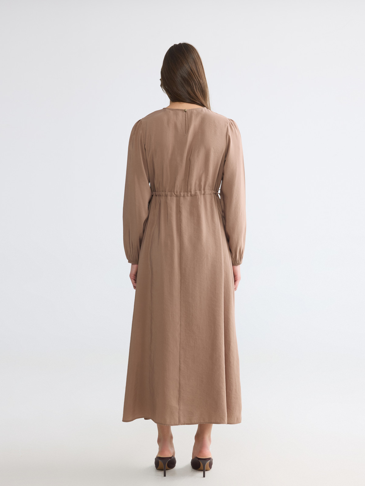 LCW EVERYDAY Crew Neck Waisted Dress - S6F716Z8-DFV | LC Waikiki