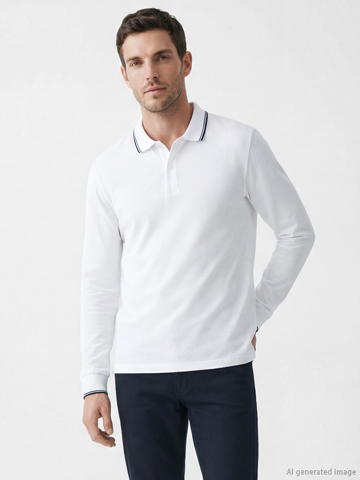 LCWAIKIKI Classic Polo Collar Long Sleeve Pique Men's T-shirt