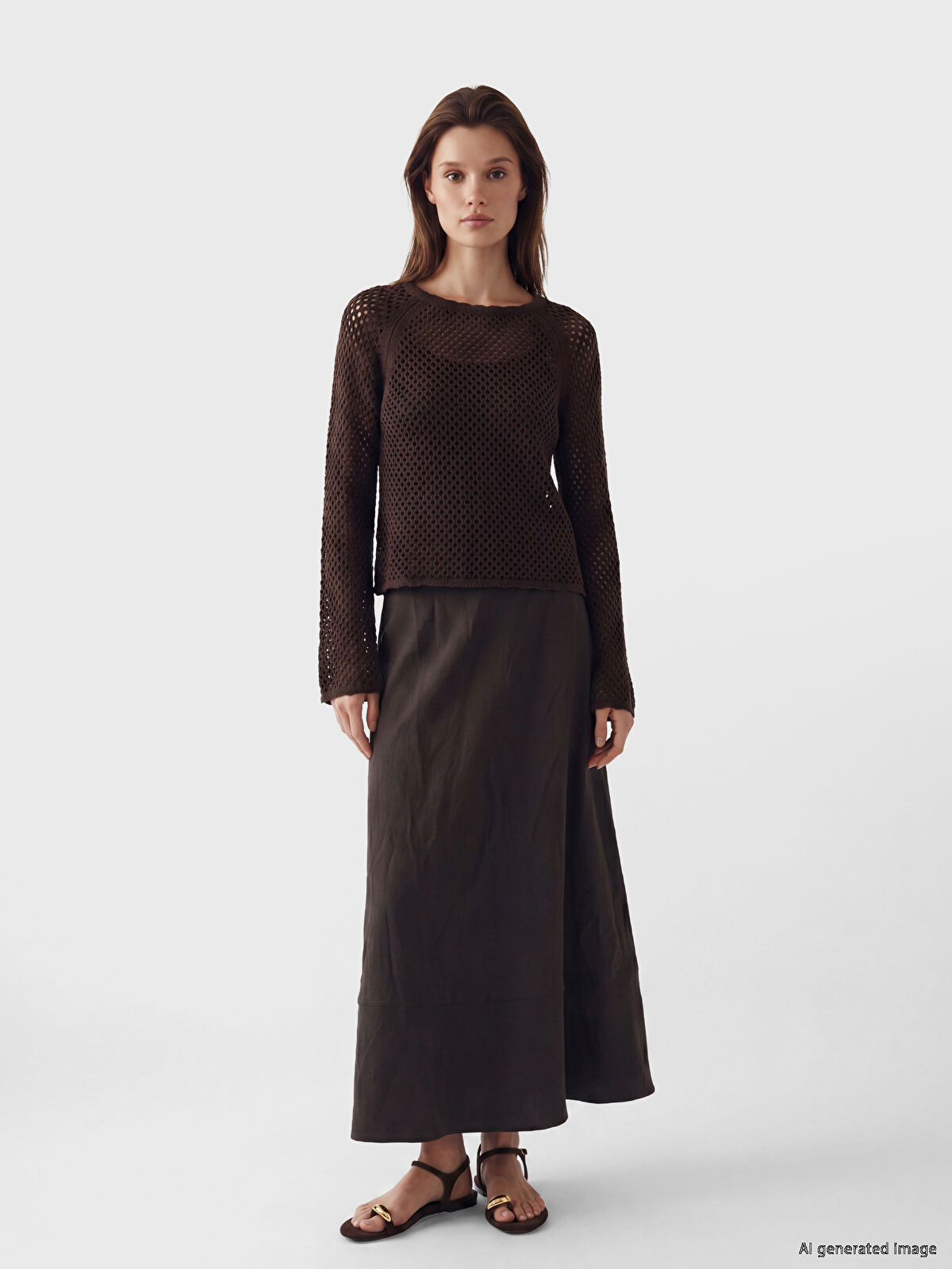 LCW Modest Beli Lastikli Modal Karışımlı Kloş Etek