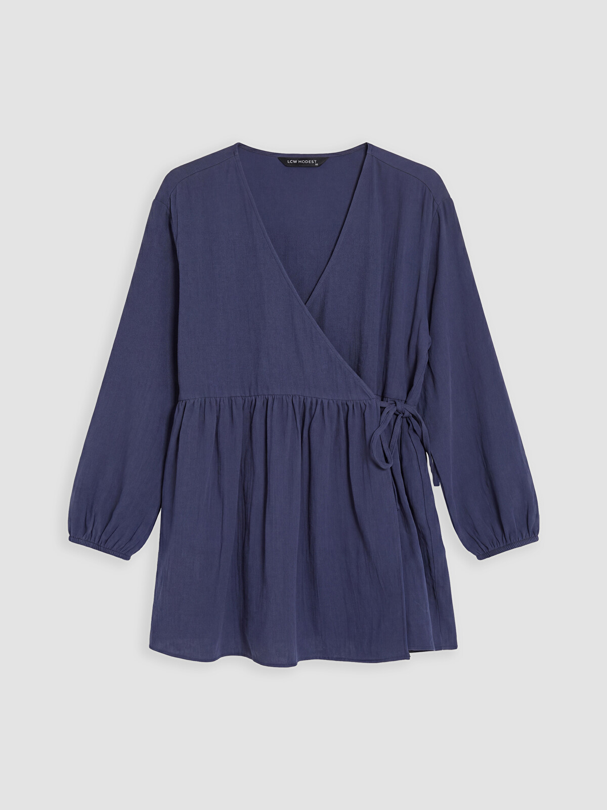 LCW Modest Lacivert Kruvaze Yaka Dokulu Kadın Kimono - S6E783Z8