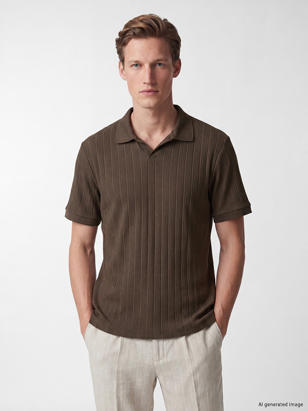 SOUTHBLUE Polo Collar Men's T-shirt - S6F854Z8-HDB | LC Waikiki