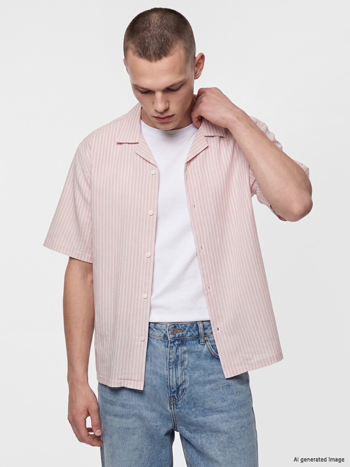 XSIDE Relax Fit Striped Men's Shirt - S6B878Z8-LHK | LC Waikiki