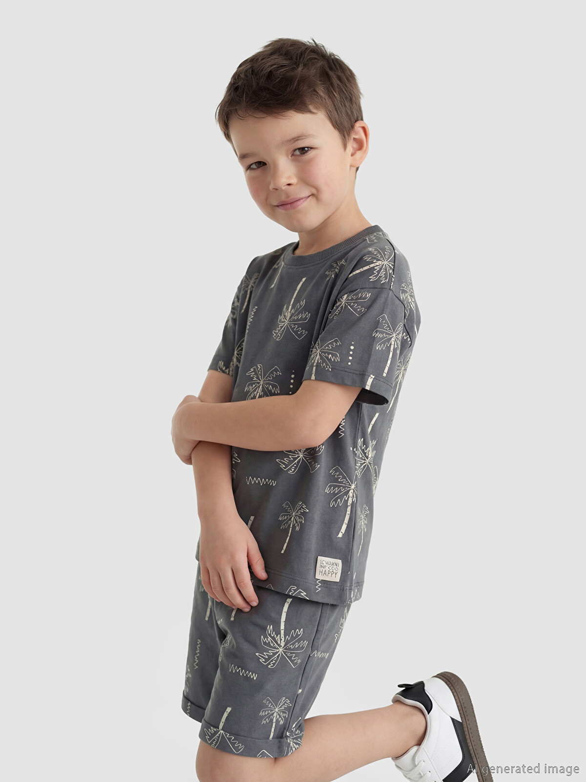 LCW Kids Patterned Boys' T-shirt And Shorts - S6E886Z1-LRX | LC