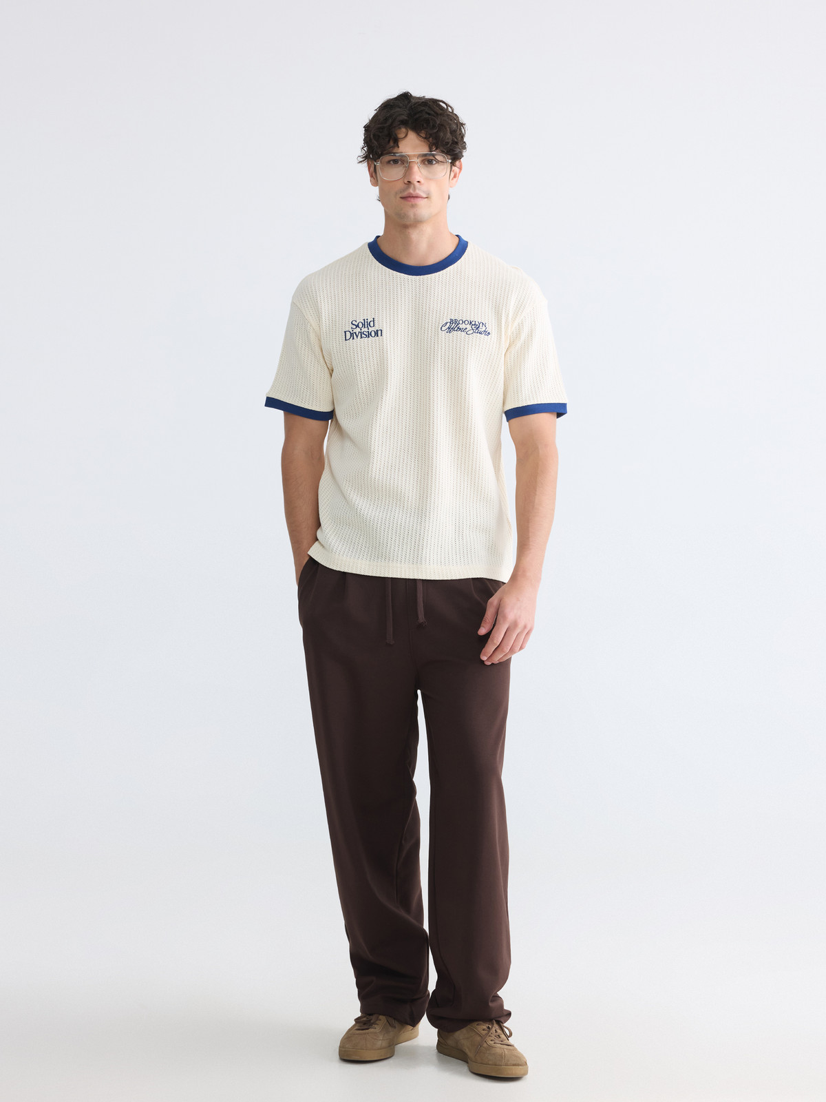 XSIDE Crew Neck Brooklyn Embroidered Men's T-shirt - S6D887Z8-J1F