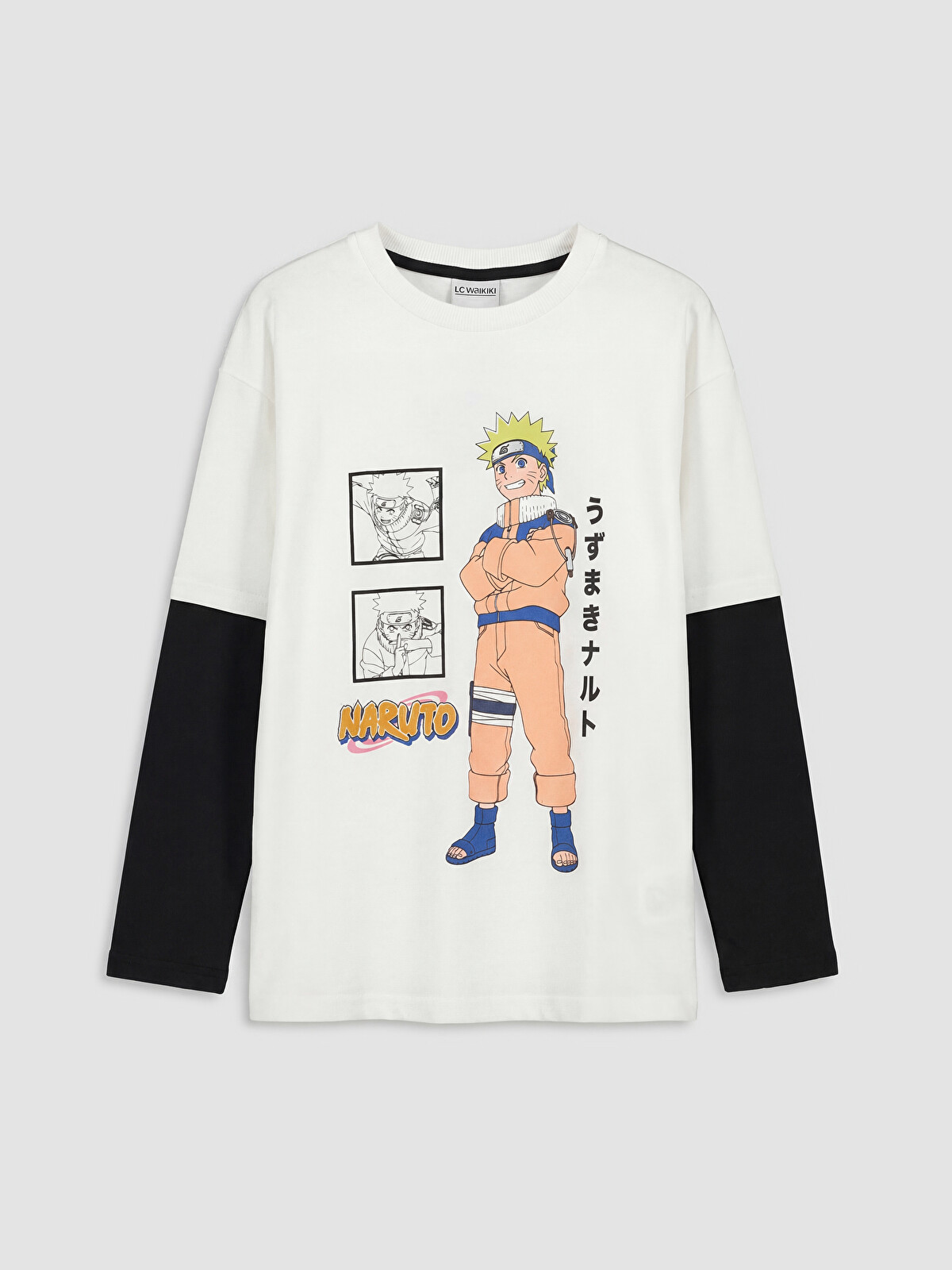 LCW Kids Crew Neck Naruto Printed Boys' T-Shirt - S6E904Z4-R9J